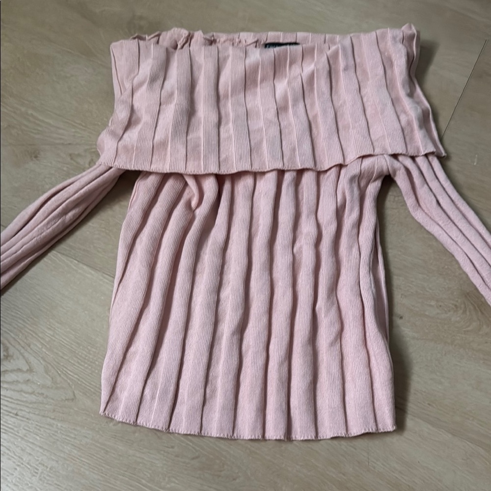 Stylish Pink Off-Shoulder Kids Sweater